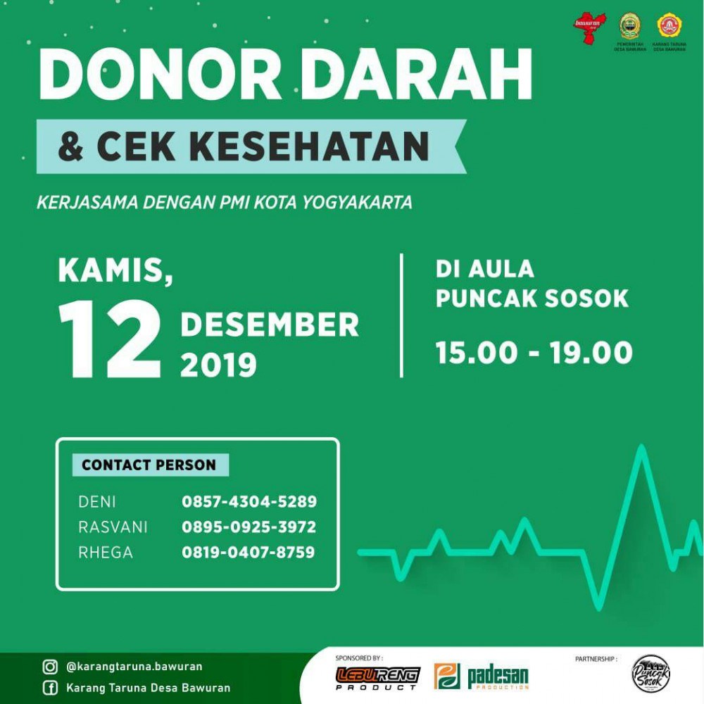 Donor Darah dan Cek Kesehatan Bawuran Fest 2019