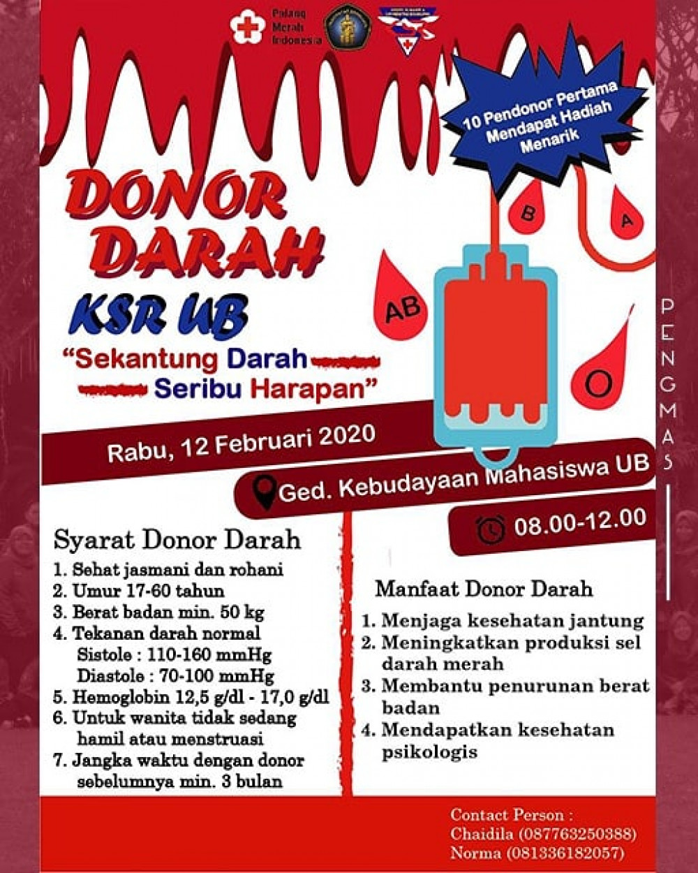 Donor Darah KSR Universitas Brawijaya Malang