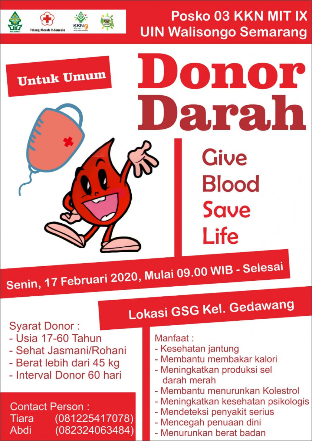 Donor Darah KKN MIT IX UIN Walisongo Semarang