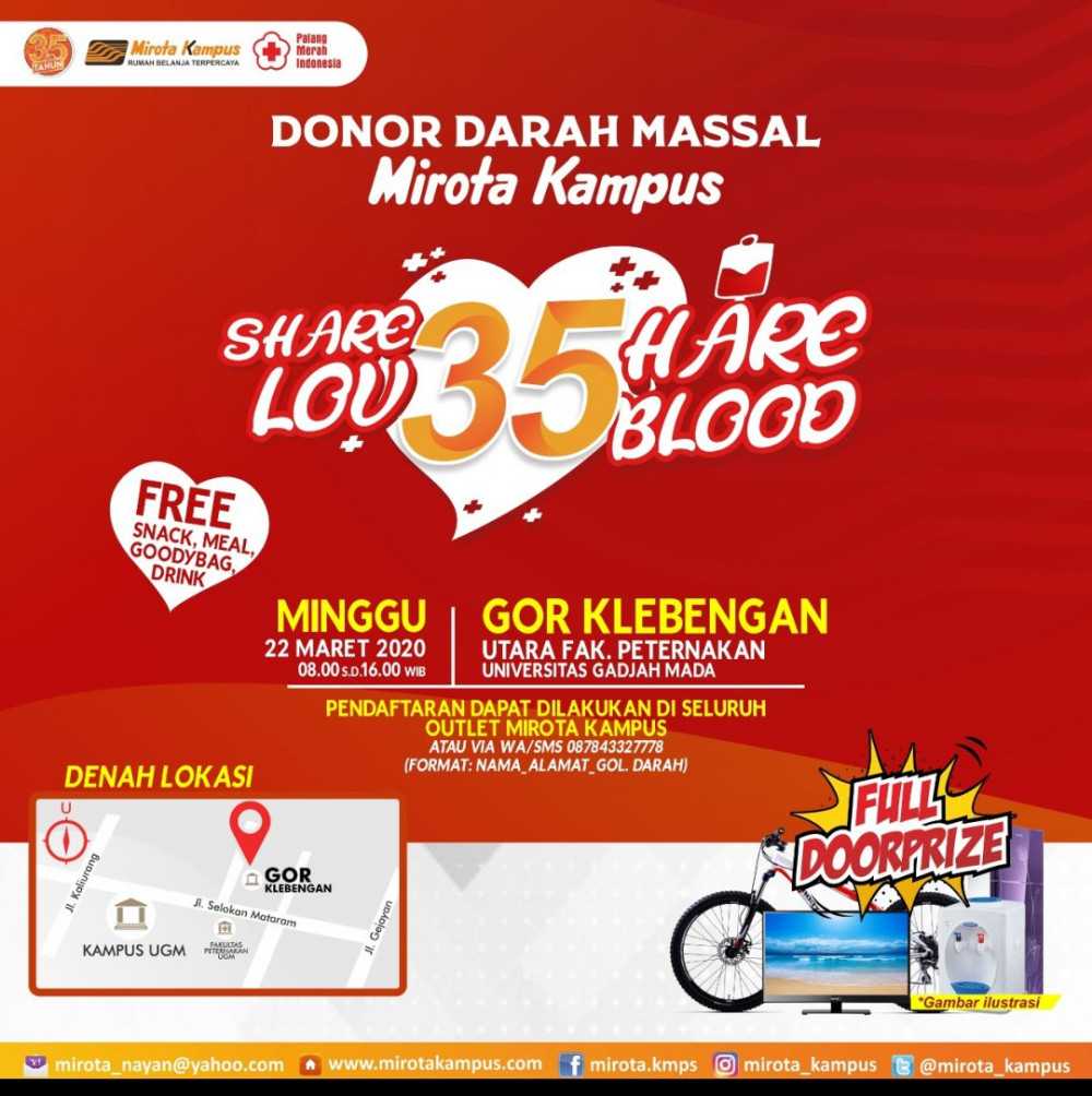 Share Love Share Blood : Donor Darah Massal Mirota Kampus