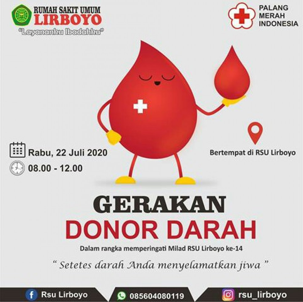 Gerakan Donor Darah  Dalam Rangka Milad Ke -14 RSU Lirboyo